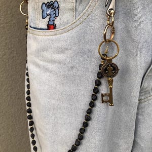 Black Gold Skeleton Pineapple style Wallet Chain ,Jeans Chain,Gothic Pants Chain,Biker Wallet Chain,Handmade Wallet Chain,Punk Wallet Chain