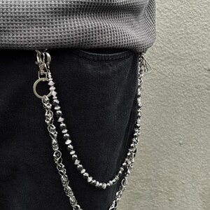 Black gallstone skull waist chain Wallet Chain ,Jeans Chain,Gothic Pants Chain,Biker Wallet Chain,Handmade Wallet Chain,Punk Wallet Chain