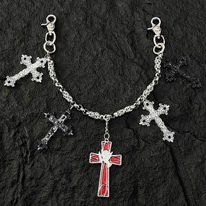 Cross Wallet Chain,Y2K Jeans Chain,Gothic Pants Chain,Cross keychain,Handmade Wallet Chain,Punk Wallet Chain,Jewelry Wallet Chain