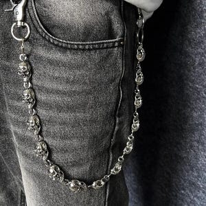 Metal big skull Wallet Chain ,Jeans Chain,Gothic Pants Chain,Biker Wallet Chain,Handmade Wallet Chain,Punk Wallet Chain