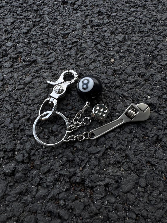 Silver Dice Chain Necklace, Y2K Necklace, Silver Cable Chain