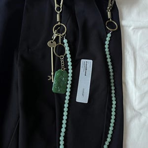 Cadena para billetera de jade, cadena para billetera de jeans, cadena para billetera gótica, cadena para billetera de motociclista, cadena para llavero con dije para bolso, cadena para billetera punk, llavero Y2K