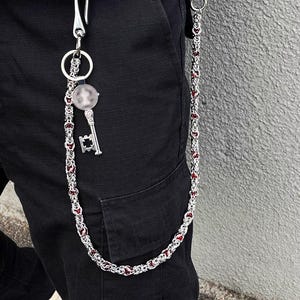Cross Wallet Chain,Jeans Chain,Gothic Pants Chain,Biker Wallet Chain,Handmade Wallet Chain,Punk Wallet ChainDragon bone pearl pants chain