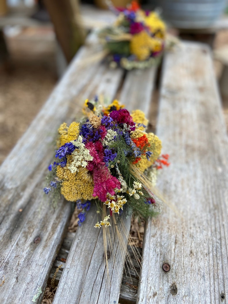 Small Hanging Dried Herbal Floral BouquetAutumn Vintage Farmhouse Decoration image 3