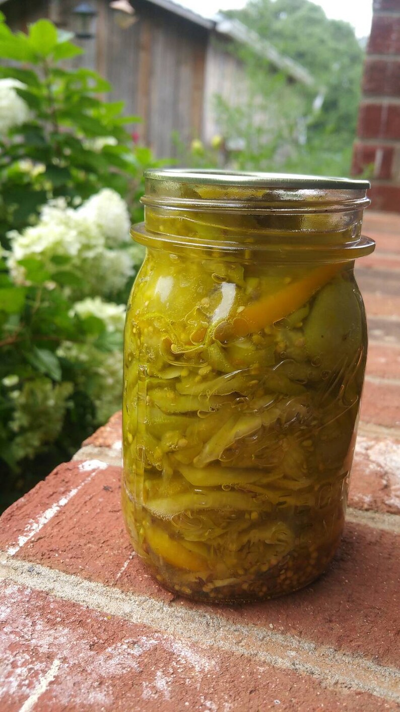 Garlic Dill Heirloom Green Tomato pickles Pint jar Etsy