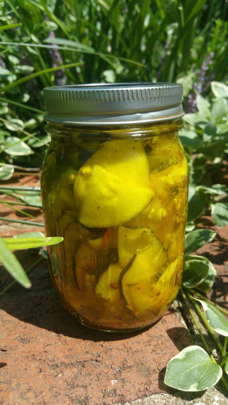 Sweet zucchini pickles Pint jar Etsy