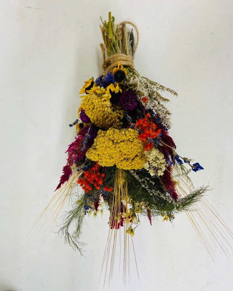 Small Hanging Dried Herbal Floral BouquetAutumn Vintage Farmhouse Decoration image 2