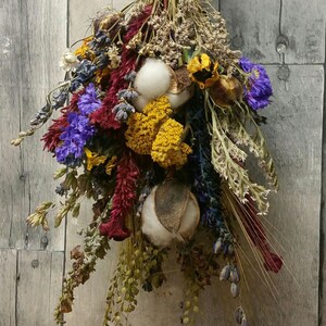Small Hanging Dried Herbal Floral BouquetAutumn Vintage Farmhouse Decoration image 7