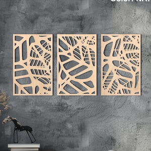 Holzblatt Wandkunst, Holzblatt Wanddekor, botanische Holzkunstplatten, botanische Holzwandkunst, Boho Holzwandkunst, Blätter Holzdekor