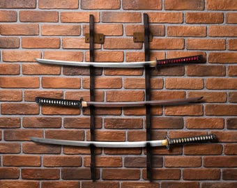 Estante de pared para katana, soporte de pared para katana, soporte de pared para katana, soporte de pared para espada samurái, soporte de pared para espada samurái, colgador de pared para espada