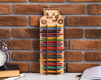Portalápices personalizado, expositor de lápices de golf, soporte para lápices de golf, organizador de lápices de golf, estante para lápices de golf, regalo de golf para hombres