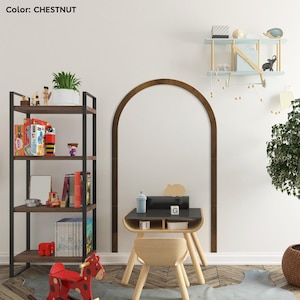 Wooden arch, Wall molding arch decor, Nursery arch wall decal, Bohemian archway wall art, Kids room wall decor rustic, Wood wall arch frame