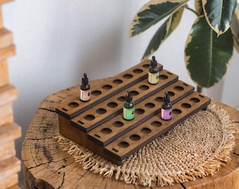 Wooden essential oil shelf, Essential oil roller holder, Essential oil stand, Essential oil display rack, Essential oil organizer wood