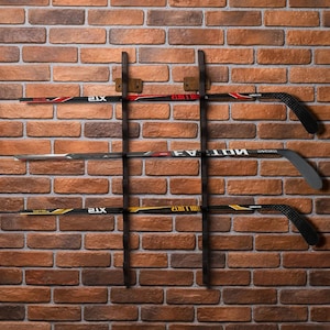 Soporte de pared para palos de hockey, soporte de pared para palos de hockey, organizador de palos de hockey, estante de pared para palos de hockey, colgador de pared para palos de hockey, estante para palos de hockey