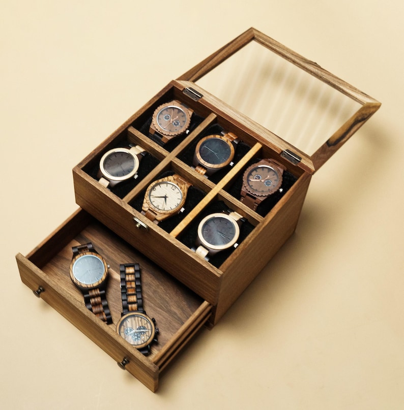 Wooden Watch Box Display, Custom Watch Storage Box, Wooden Watch Case W ...