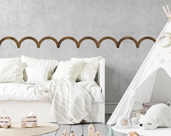 Scalloped wood wall for kids room, Scalloped wall molding, Scalloped trim for walls, Scalloped trim moulding, Decorative wood trim