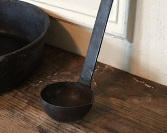 1920s Vintage / Antique Farmhouse Soup /Stew Ladle - Primitive Kitchen - Rustic Iron Serving Spoon