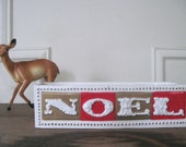 mcm, vintage 1960s NOEL ceramic planter - HOWARD HOLT - mid century modern Christmas decor, festive font, typeface, typography, xmas holiday