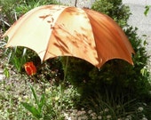 vintage Orange Tangerine Sun Parasol Umbrella