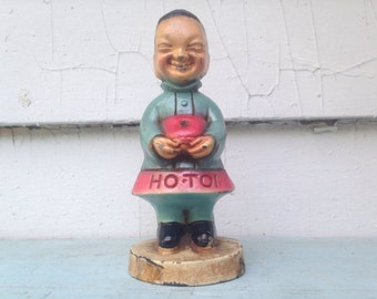 Ho Toi, Lucky Boy - vintage 1950-60s Chinese Zodiac figurine, good luck, MARCH, Birthday statue