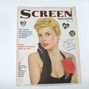 May 1953, SCREEN Magazine featuring MARILYN MONROE, Janet Leigh, Jane Russell, Ava Gardner - 1950s Hollywood Regency Gossip & Celebrities