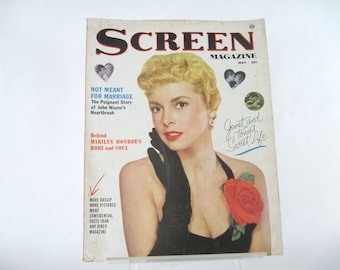 May 1953, SCREEN Magazine featuring MARILYN MONROE, Janet Leigh, Jane Russell, Ava Gardner - 1950s Hollywood Regency Gossip & Celebrities
