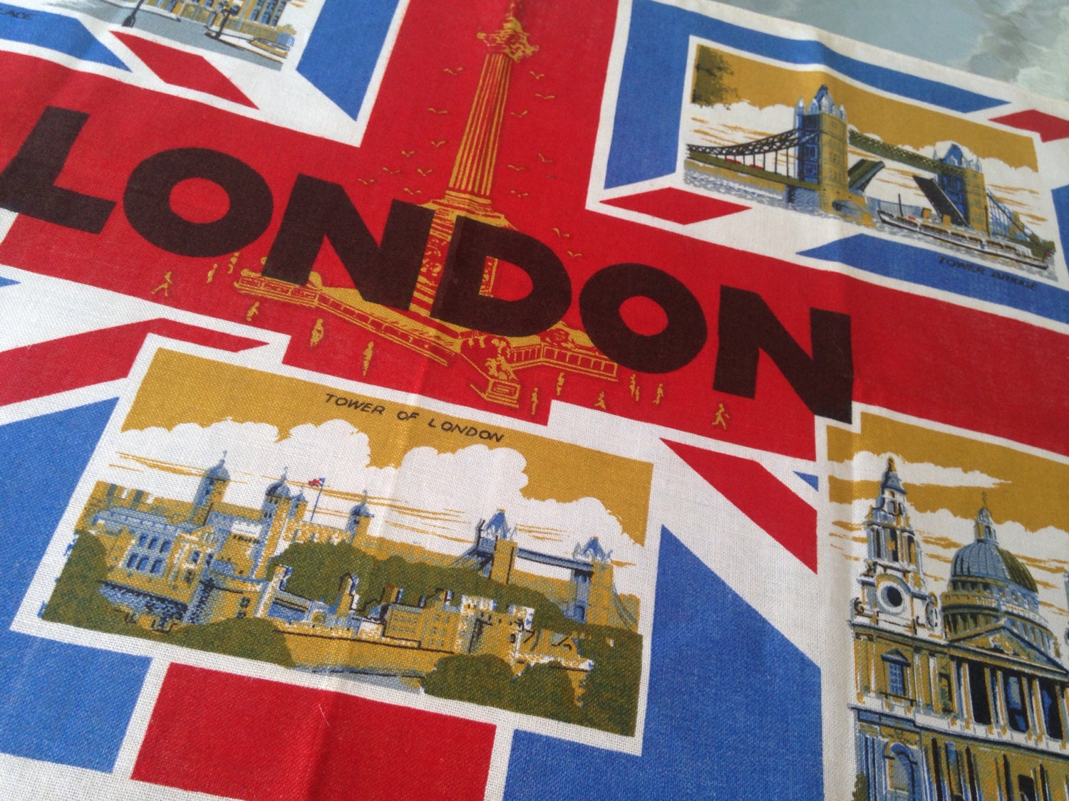 London's CALLING Vintage 1960s Linen Tea Towel - Etsy