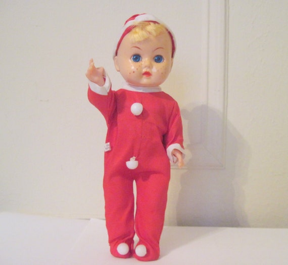 Little Nicky vintage 1960s Sleepy Santa Baby Doll in red | Etsy