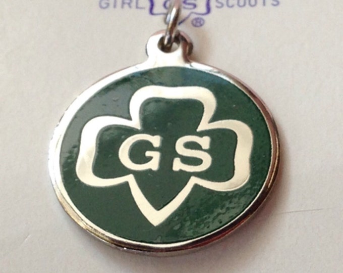 Vintage GIRL SCOUT Trefoil Charm on Original Card 12 184 Etsy