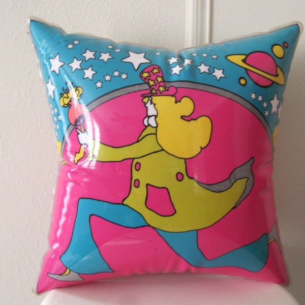 vintage 70s PETER MAX Psychedelic Inflatable ART Throw Pillow