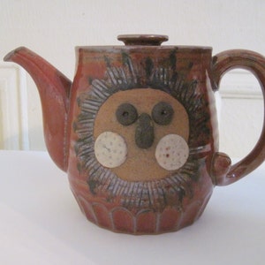 Two-Faced Lion, vintage Mid Century Modern Ceramic Studio Teapot