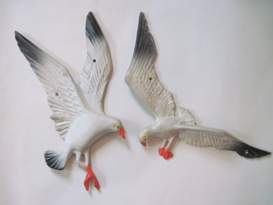 Vintage Metal SEAGULL Wall Art 1960s Nautical Water Bird Etsy