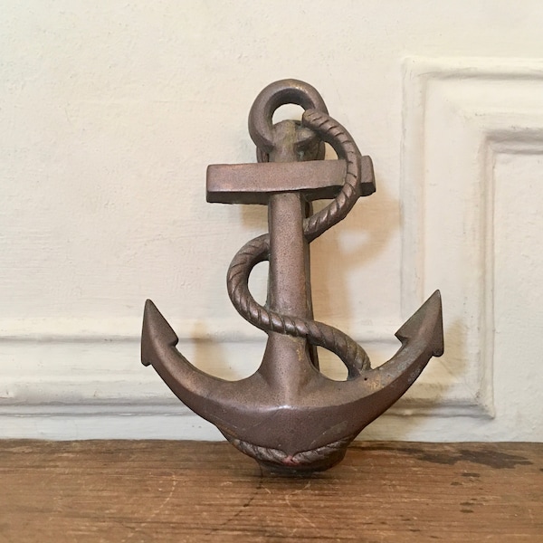 the Sailor's knock - vintage Brass ANCHOR Door Knocker  - Nautical Decor, Beach House, Lake House, Cabin, Shack, Doorknocker, Housewarming