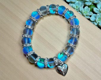 Angel aura quartz bracelet 10mm
