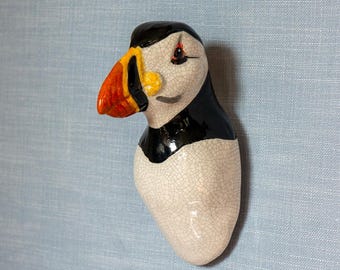Ceramic Wall Mounted Puffin Head