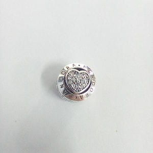 pandora signature heart charm sterling silver