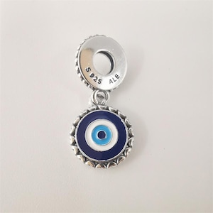 pandora evil eye blue enamel hanging charm