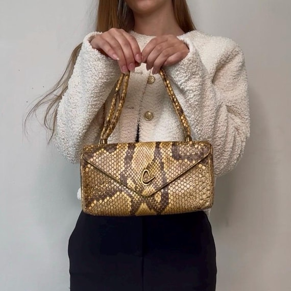 Vintage Bags Bolso Cierre Serpiente Bolso Vintage De Piel De