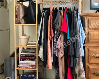 Bamboo Clothes Hanging Rack: Portable Garment Organizer