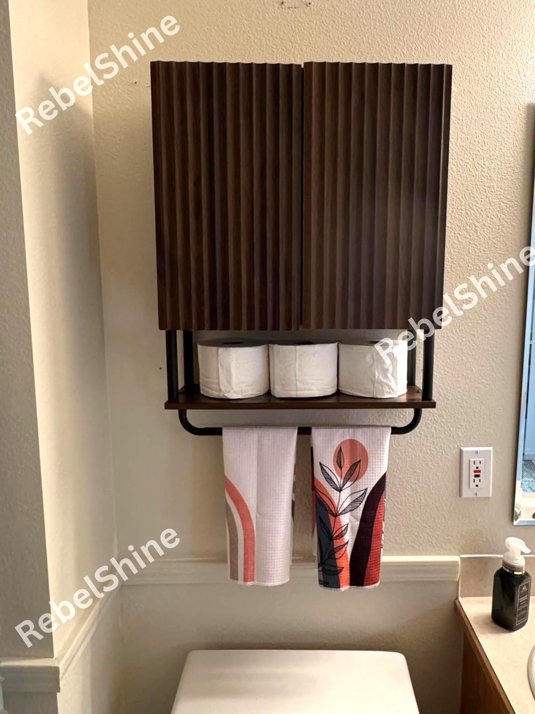 Farmhouse Wooden Medicine Cabinet: Wall Mount Bathroom Storage