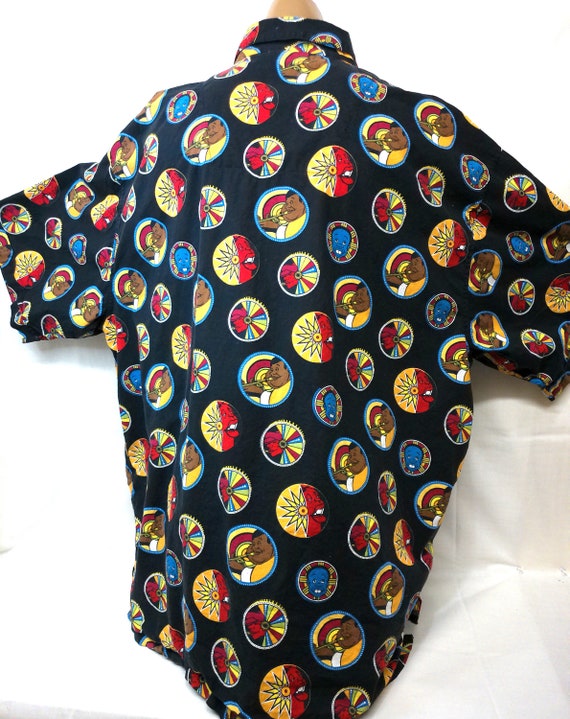 Vintage 90s FUBU Dress Shirt, Fat Albert Button D… - image 4