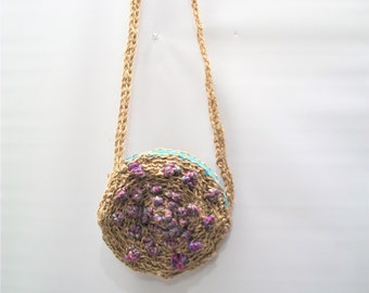 Handmade Crochet Pouch Purse, Round Crochet Purse, Crossbody Pouch, Zippered Crochet Pouch Bag, Fanny Pack,