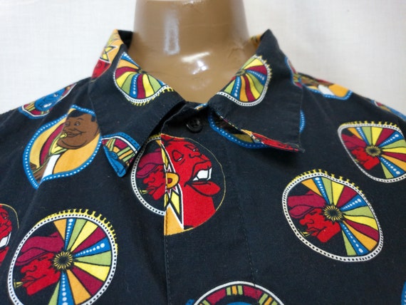 Vintage 90s FUBU Dress Shirt, Fat Albert Button D… - image 6