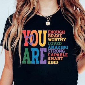 You Are Enough Rainbow Pride Flag Ally LGBTQ Png, Rainbow LGBTQ Pride, Gay Lesbian Png, Lgbtq Png, Lgbtq Pride Month, Instant Download