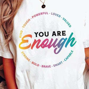 You Are Enough Rainbow Pride Flag Ally LGBTQ Png, Rainbow LGBTQ Pride, Gay Lesbian Png, Lgbtq Png, Lgbtq Pride Month, Instant Download