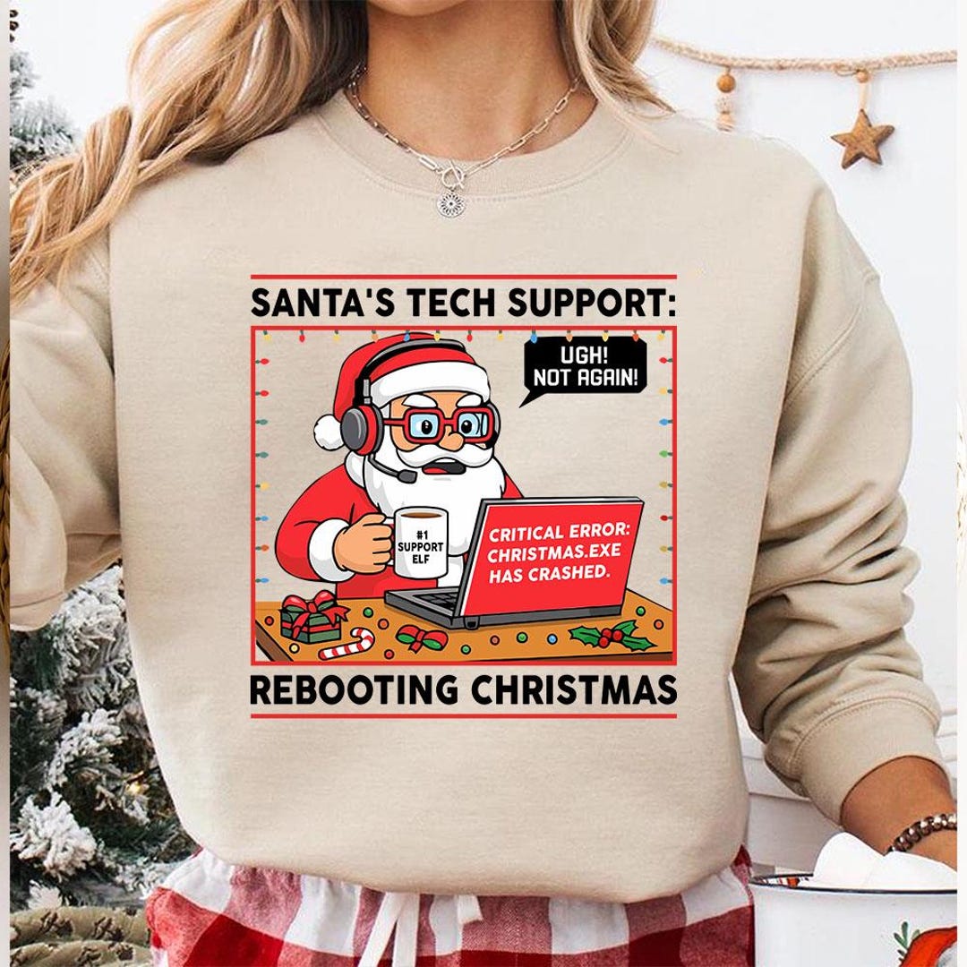 Santa's Tech Support - Rebooting Christmas Funny PNG File, Digital ...