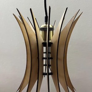 E27 socket lampshade made from recycled wood