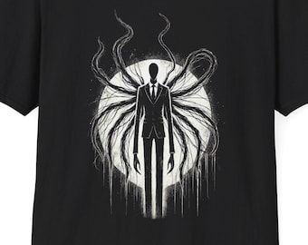 Slenderman Horror T-Shirt - Creepypasta | Gift for Horror Lovers, Goth Fashion, Casual Wear, Statement Tee for Occasions