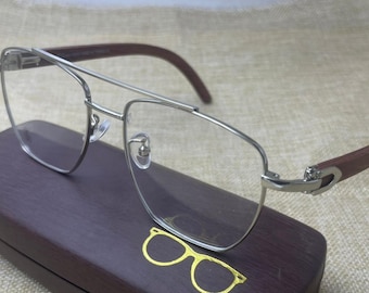 Cartier Wooden Full Rim Eyewear/ Vintage Cartier Clear Lens Eyeglasses/ Gift For Her, Him/ Gift For Mum, Dad/ Easter Gift/ Birthday gift NOS