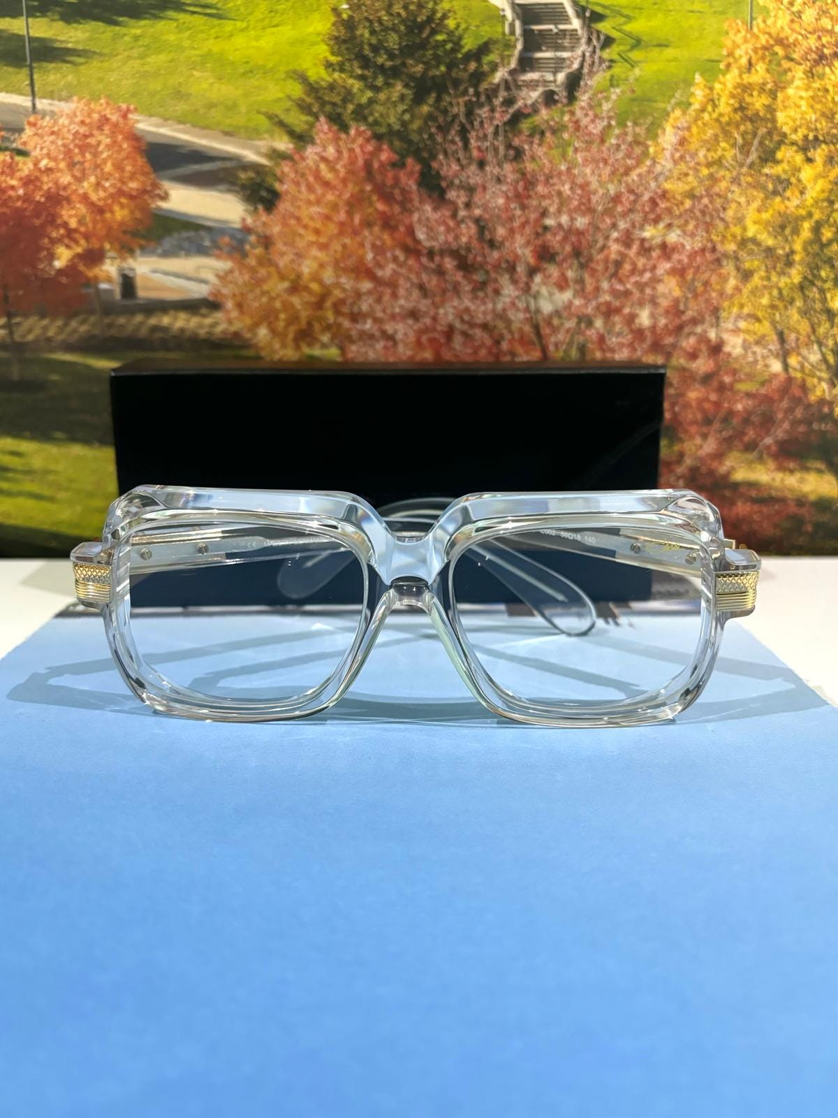 CAZAL Vintage Eyeglasses, Mod 607 Transparent & Gold Temples With Clear Lens Eyewear, Gift For Her/Him, Mothers Gift, Parents Day Gift